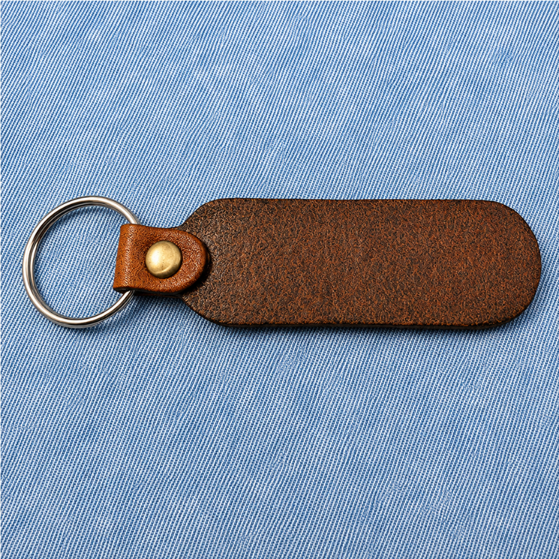Handmade Leather Motorcycle Keychain – Hand Tooled Bike Rider Key Fob